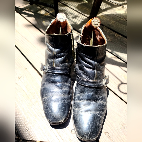 Florsheim vintage 52' men's black leather ankle boots sz10 - Picture 3 of 11